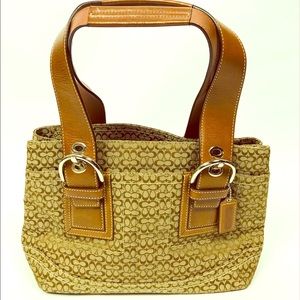 Coach Womens Soho Pleated Signature Handbag Purse